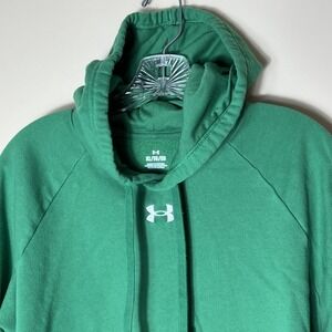 Women's Under Armour Fleece Small Logo Hoodie Green Size XL Kangaroo Pocket‎